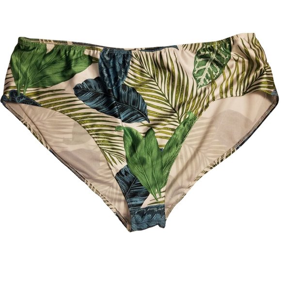 Boohoo Womens swim suit 2 piece size 20 Green Palm Print bikini - Picture 2 of 12